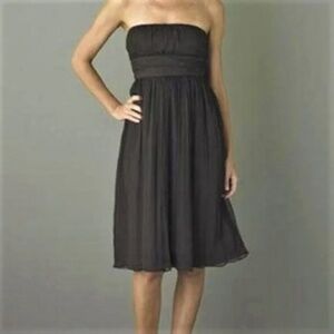 J Crew Emily Silk Chiffon Strapless Empire Dress Size 10